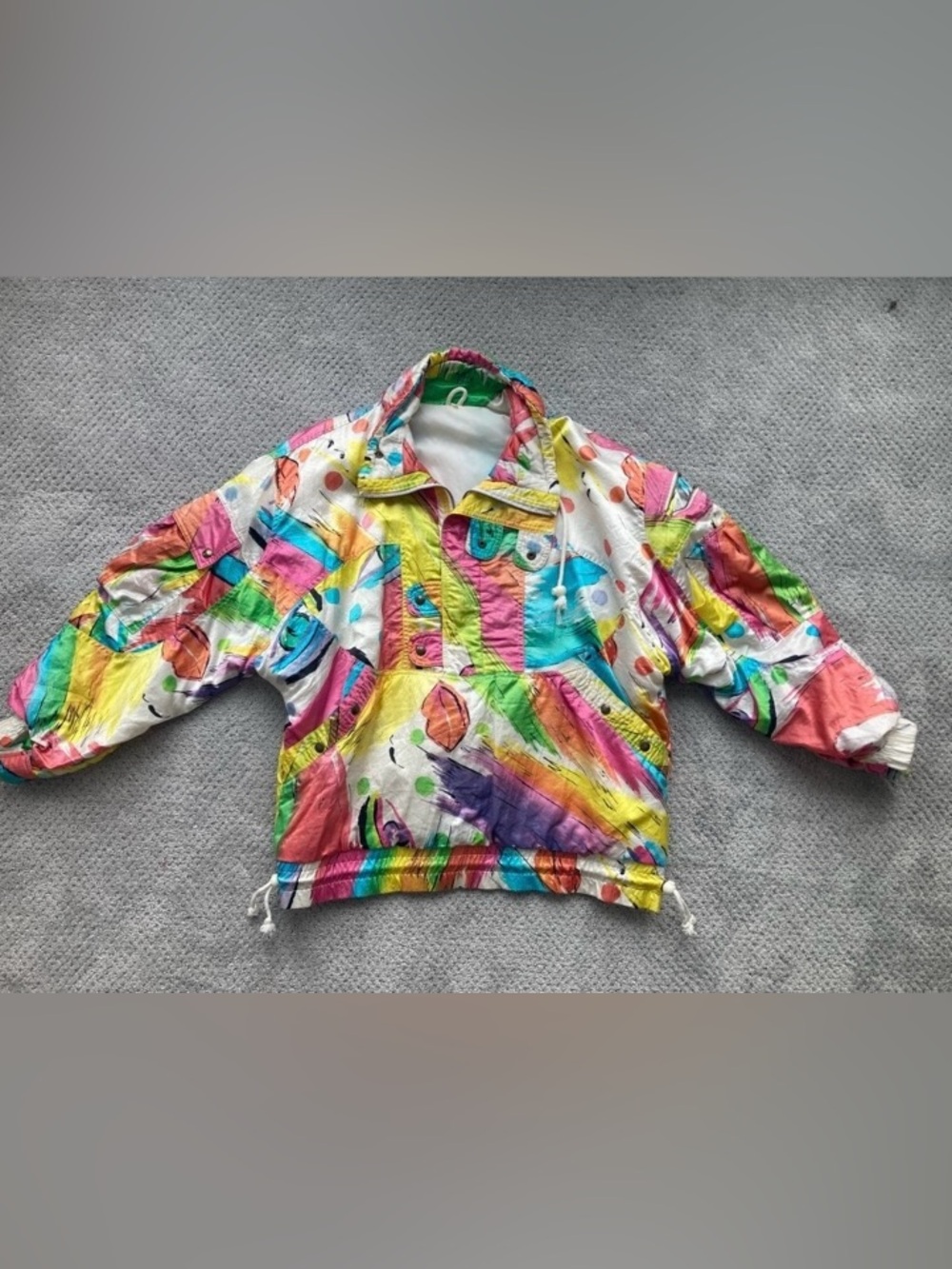 Star Multicolor Women's Puffer Pullover Jacket Numero Uno Vintage Half Zip